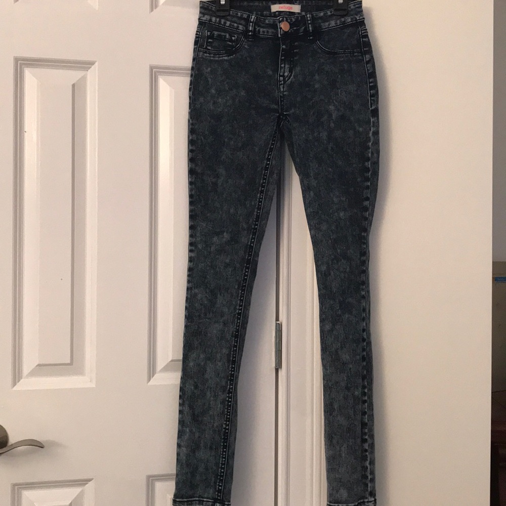 Dark Wash Faded Skinny Jeggings